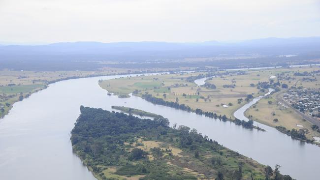 Aerial shot of Susan Island and the Clarence River. Photo JoJo Newby / The Daily Examiner