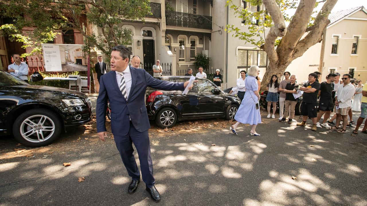 Auctioneer Scott Kennedy Green at a property sale in Paddington.