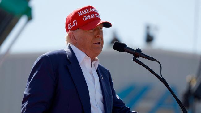 Donald Trump campaigns in Wilmington, North Carolina. Picture: AFP