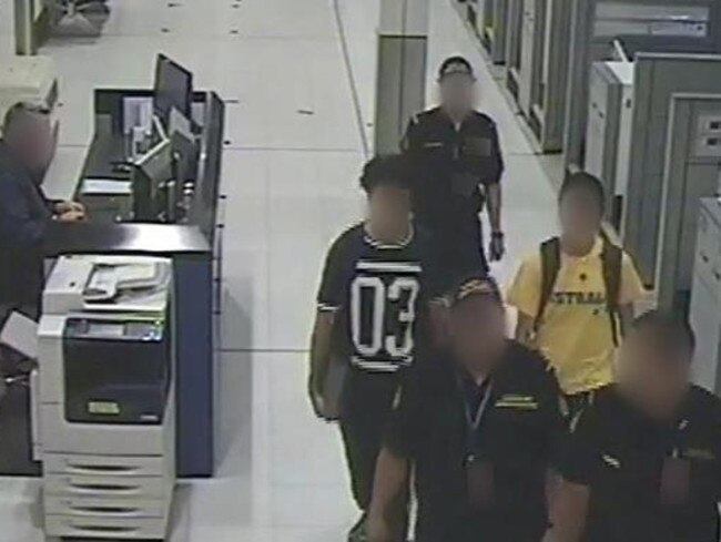 Teens caught ... at Sydney Airport this week. Picture: Border Protection and Customs