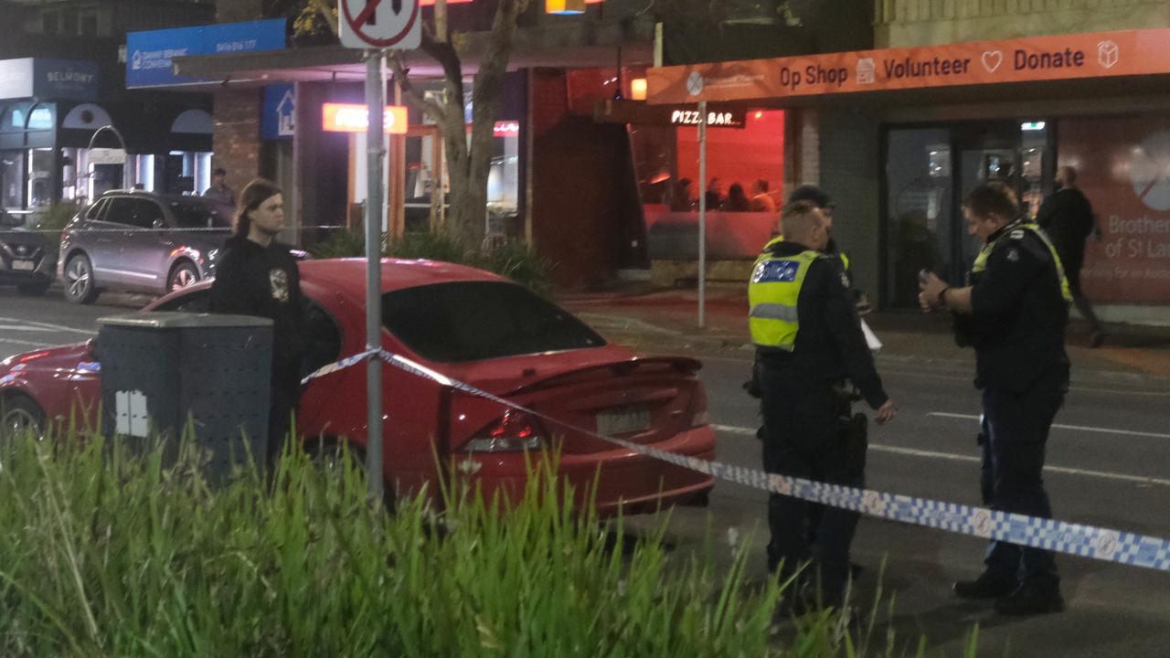 Police at the scene of an alleged car versus pedestrian collision in Belmont. Photo: Shaun Viljoen.