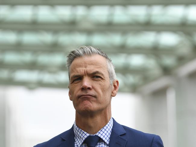 National Farmers' Federation CEO Tony Mahar speaks during a press conference at Parliament House in Canberra, Monday, August 6, 2018. The National Farmers' Federation and Agribusiness Australia today announced a new collaboration. More measures to help drought-stricken farmers are expected to be announced in the coming weeks after a $190 million federal government investment. (AAP Image/Lukas Coch) NO ARCHIVING