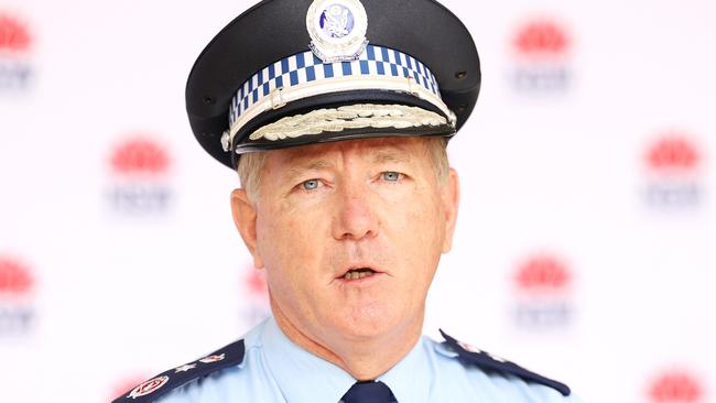 NSW Police Commissioner Mick Fuller speaks to the media during a COVID-19 update press conference on July 12, 2021 in Sydney, Australia. (Photo by Mark Kolbe/Getty Images)