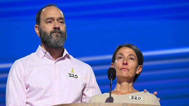 Jon Polin and Rachel Goldberg at the Democratic National Convention last month. Picture: AFP