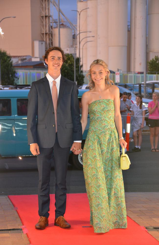 Toowoomba school formals. At the 2023 St Ursula's College formal is graduate Chloe Miles with her partner. Picture: Rhylea Millar