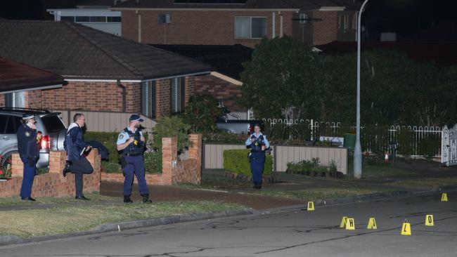 Emergency services were called to a home on Runcorn Street, St Johns Park after shots were fired. Picture: Bill Hearne