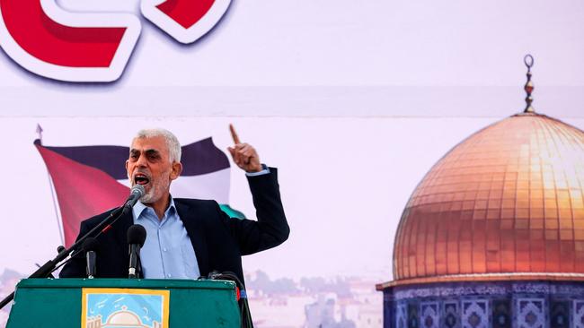 Yahya Sinwar supporters during a rally marking Al-Quds (Jerusalem) Day in 2023. Picture; AFP.