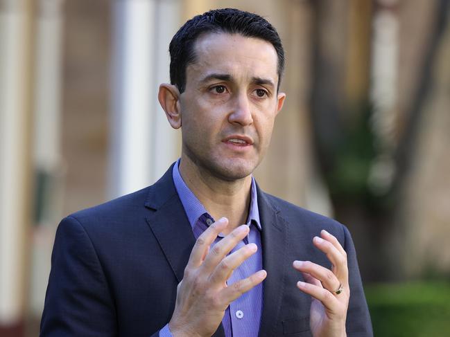 Leader of the Opposition David Crisafulli during a news conference at State Parliament, Brisbane. Picture: Liam Kidston.