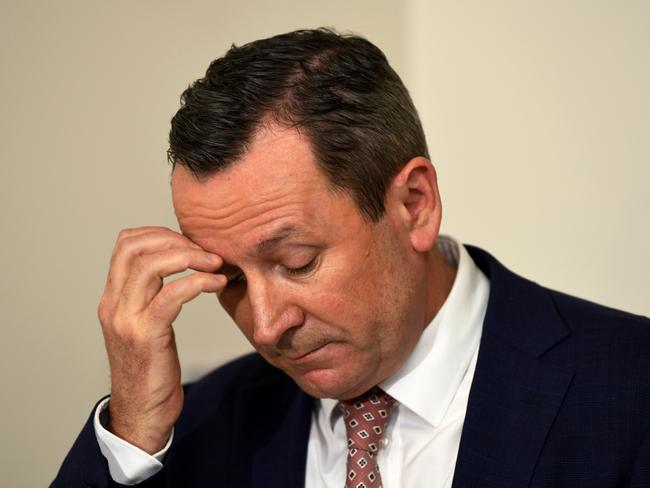 Premier Mark McGowan gave the Covid-19 update on Monday. Picture: NCA NewsWire/Sharon Smith