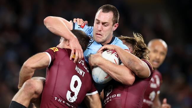 Isaah Yeo played on after his early stumble. Picture: Cameron Spencer/Getty Images