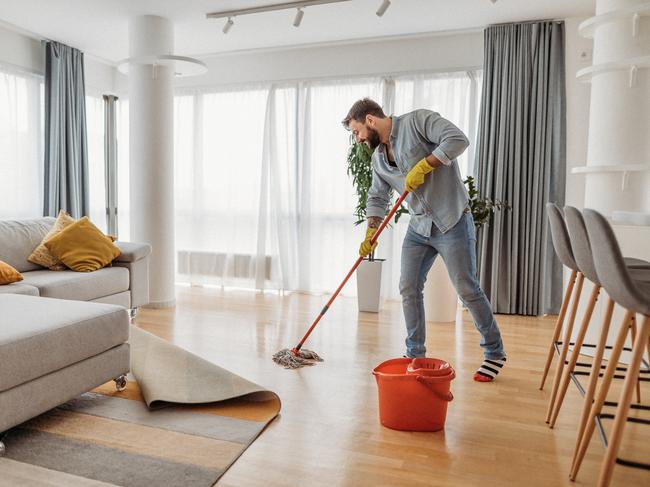 Research shows hot water is just effective as commercial floor cleaner.