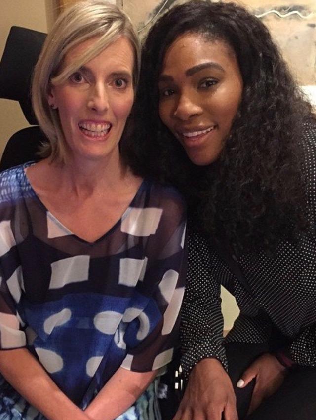 Angie Cunningham with Serena Williams. Picture: Supplied