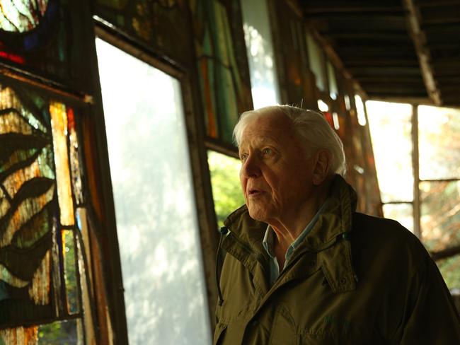 Sir David Attenborough in Chernobyl while filming David Attenborough: A Life on Our Planet. Picture: Joe Fereday