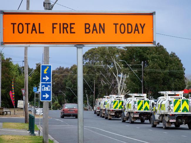 Fire crews in Beaufort as the Bayindeen fire continues to burn. Picture: Mark Stewart