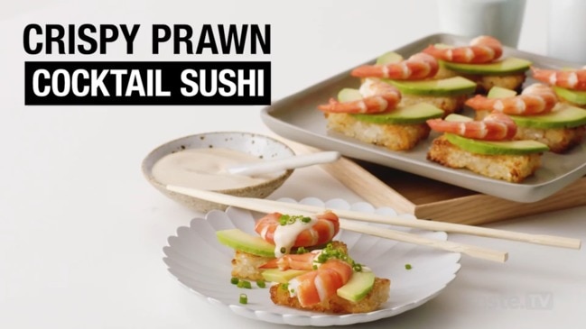 Crispy prawn cocktail sushi