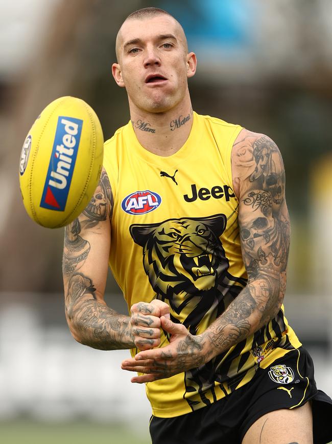 Dustin Martin suffered concussion in his 250th game.