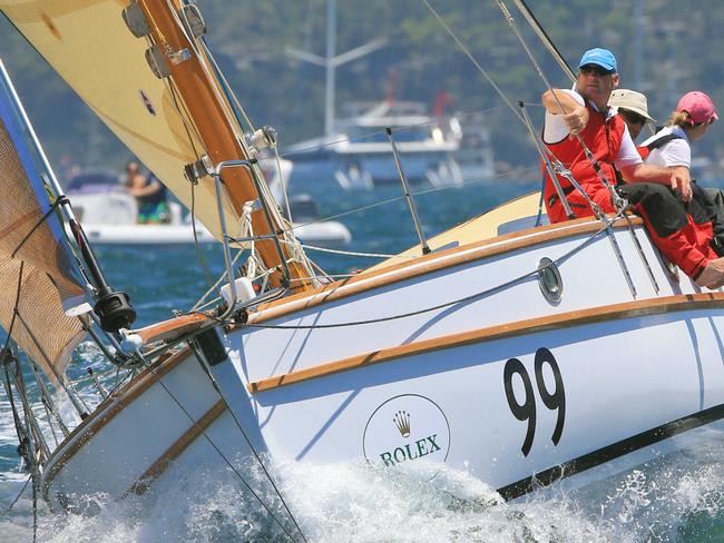 Maluka of Kermande skippered by Sean Langman    during the start of the Sydney to Hobart Yacht race. pic Mark Evans