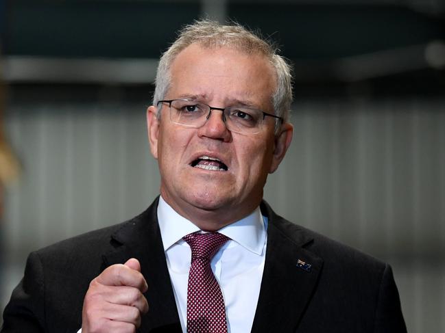 BRISBANE, AUSTRALIA - NewsWire Photos - MAY 18, 2021. Australian Prime Minister Scott Morrison visits Taipan Hose Systems in Caboolture, north of Brisbane.Picture: NCA NewsWire / Dan Peled