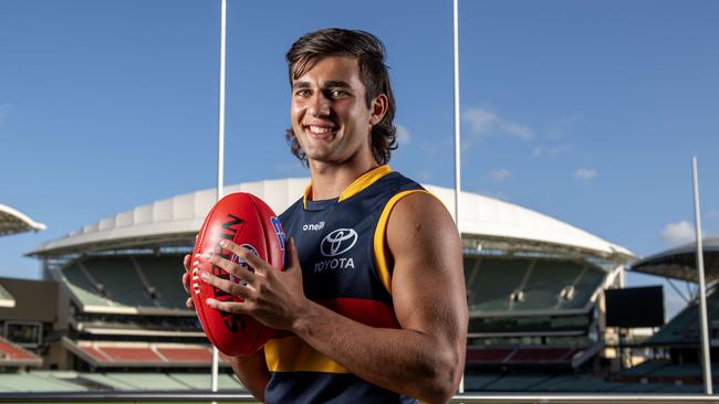 8/3/22 - Adelaide Crows players Josh Rachele at Adelaide Oval. Picture: Naomi Jellicoe