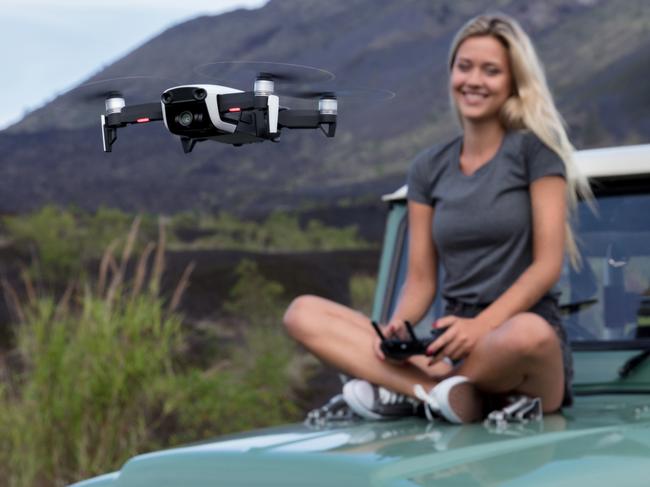 The DJI Mavic Air drone is pocket-sized but comes with advanced features and captures 4K video.