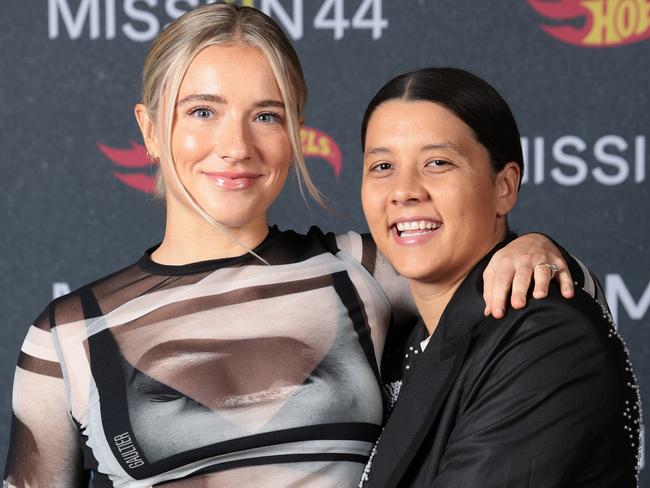 LONDON, ENGLAND - NOVEMBER 06: Kristie Mewis and Sam Kerr attend the Reimagining The Future Gala Dinner for Lewis Hamilton's Charitable Foundation, Mission 44 at The Design Museum on November 06, 2024 in London, England. (Photo by Shane Anthony Sinclair/Getty Images for Mission 44)