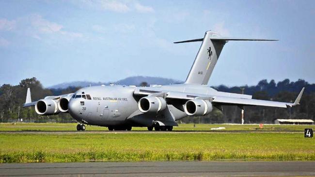 FLYING HIGH: The Royal Australian Air Force's C-17A Globemaster III is conducting low-level flying training with a U.S Air Force C-17A Globemaster III on Friday, 28 September over the Northern Rivers. Picture: Supplied