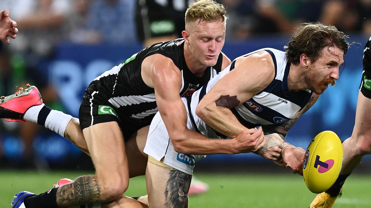 Former Pie Jaidyn Stephenson can certainly add some spark to the Roos’ forward line. Picture: Quinn Rooney/Getty Images