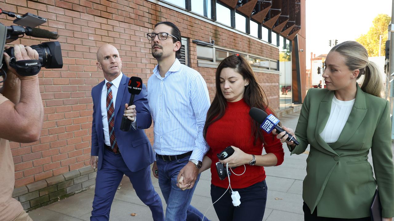 The brother of Christopher Dillon Joannidis, leaves the Shepparton Magistrates Court with his partner. Picture: Ian Currie