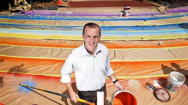 Lismore mayor Isaac Smith at the new Rainbow Crossing in Lismore. Picture: Marc Stapelberg