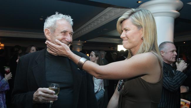 Celebrity agent Harry M Miller talks to former girlfriend Deborah Hutton at his autobiography launch.