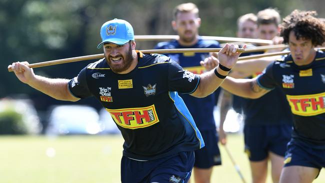 Brenko Lee at Titans training. Picture: AAP Image