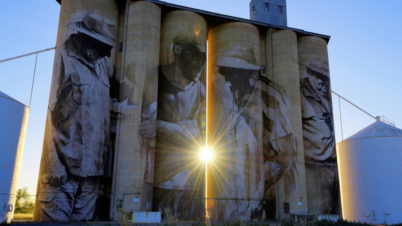 The Brim silos with artwork by Brisbane artist Guido van Helten. Picture: supplied