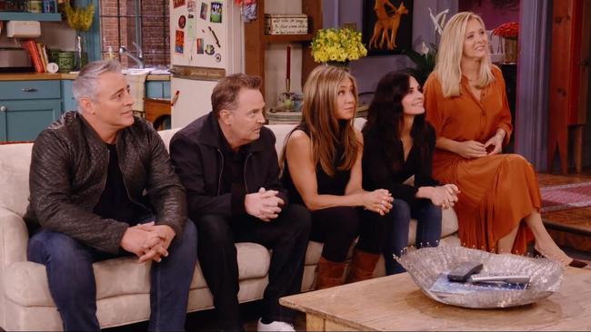 Matthew Perry seen in the Friends reunion. Picture: Binge