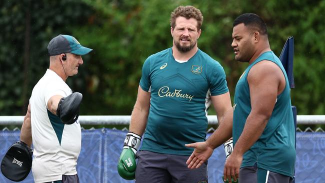 James Slipper and Taniela Tupou were missing from the Wallabies’ main training . Picture: Getty Images