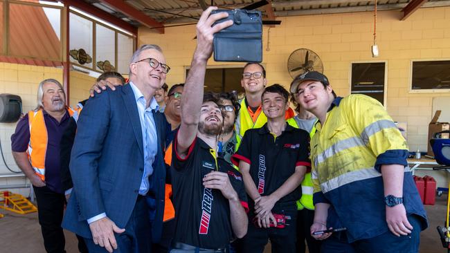 Prime Minister, Anthony Albanese, visited Centralian Senior College on Tuesday morning. Picture PMO via NCA NewsWire