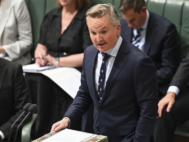 CANBERRA, AUSTRALIA, NewsWire Photos. FEBRUARY 8, 2024: Climate Change and Energy Minister, Chris Bowen  during Question Time at Parliament House in Canberra. Picture: NCA NewsWire / Martin Ollman