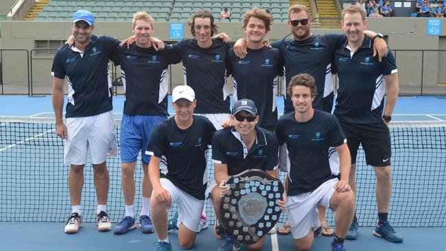 Glenlea State League men's tennis 2019 premiership winning team - *Back row: *Steve Clasohm, Josh Boots, Stefan Bianchet, Sam May, ToddLangman, Ben Mooney*Front row:* Edward Winter, Tom Collins, Jack Schipanski Picture - Breanna Hassam