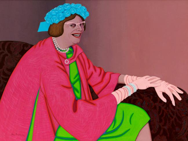 John Brack 'Barry Humphries in the character of Mrs Everage' 1969 oil on canvas, 94.5 x 128.2 cm Art Gallery of New South Wales Purchased with funds provided by the Contemporary Art Purchase Grant from the Visual Arts Board of the Australia Council 1975 Â© Helen Brack  ***These images may only be used in conjunction with editorial coverage of the Art Gallery of New South Wales touring exhibition â€˜Archie 100, A Century of the Archibald Prizeâ€™. These images may not be cropped or overwritten. Prior approval in writing required for use as a cover. Caption details must accompany reproductions of the images. No archiving. ***  Media contact: sarah.shields@ag.nsw.gov.au *** Local Caption *** ***These images may only be used in conjunction with editorial coverage of the Art Gallery of New South Wales touring exhibition â€˜Archie 100, A Century of the Archibald Prizeâ€™. These images may not be cropped or overwritten. Prior approval in writing required for use as a cover. Caption details must accompany reproductions of the images. No archiving. ***  Media contact: sarah.shields@ag.nsw.gov.au