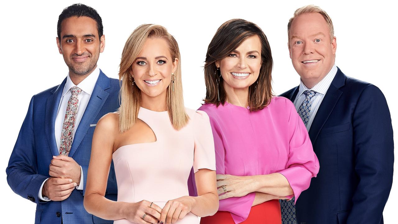 Gold Logie winning presenter, academic and writer Waleed Aly with his The Project colleagues. Supplied: Ten