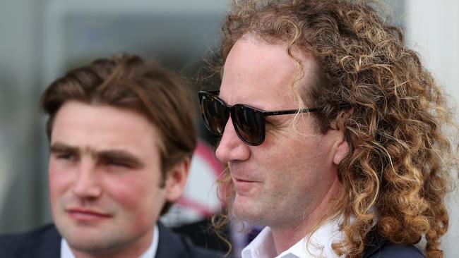 BALLARAT, AUSTRALIA - NOVEMBER 23: Trainers David Eustace and Ciaron Maher after Yulong Race 7, Goldenvue Estate BM84 Handicap during Melbourne Racing at Ballarat Turf Club on November 23, 2019 in Ballarat, Australia. (Photo by George Salpigtidis/Getty Images)