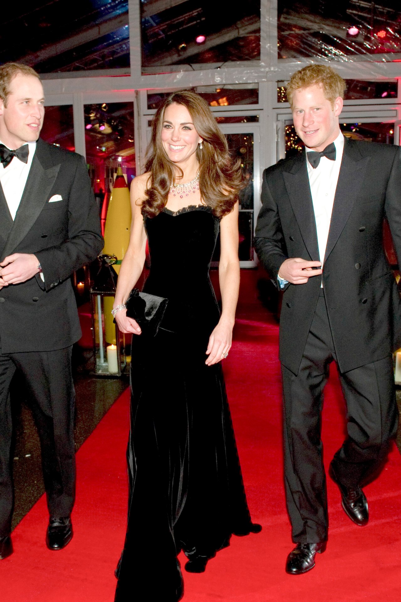 <h3>December 19, 2011</h3><p>Prince William, Duke of Cambridge, Catherine, Princess of Wales and Prince Harry arrive at the Imperial War Museum&nbsp;in London, England.</p>