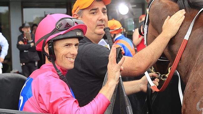 Jay Ford after winning The Gong aboard Archedemus at Kembla last Saturday. Photo: Mark Evans/Getty Images.