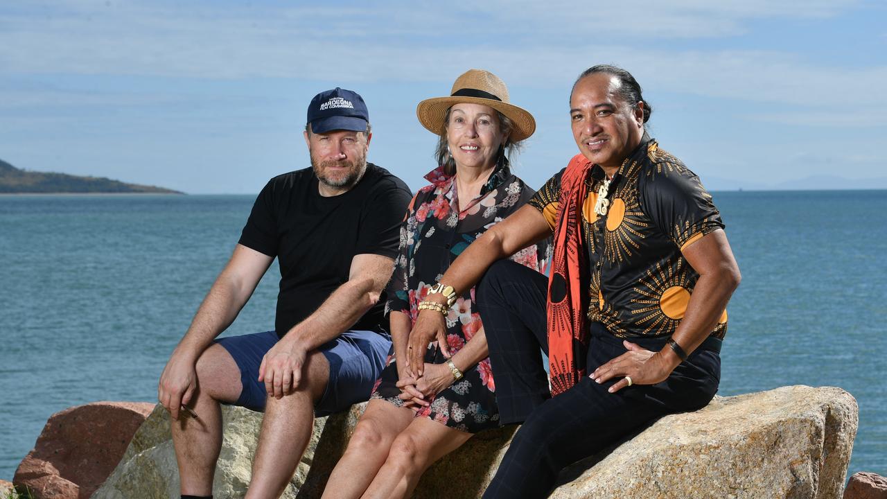 Andri Snaer Magnason, Anna Borzi and Peter Rockford Espiritu at the 2024 First Nations Writers Festival. Picture: Evan Morgan