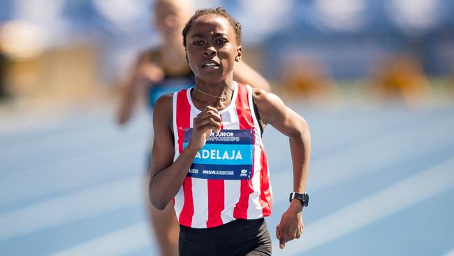 200m runner Rhema Adelaja from St George winning her heat. She later went on to add the 200m title ti her list of achievements. Pics by Julian Andrews.