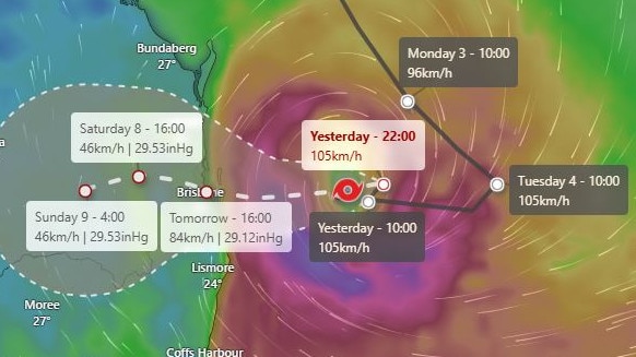 The path of Alfred as of 7.40am Thursday.