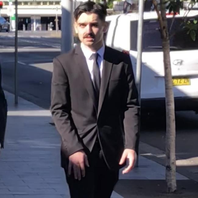 Bromley Wilks, 22, a barber from Berowra, outside Manly Local Court on Thursday, where he was convicted of assaulting an Uber driver at Crows Nest. Picture: Manly Daily