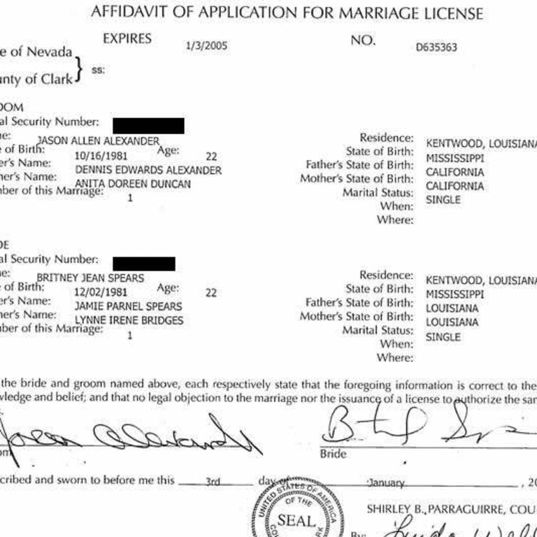 The wedding certificate.