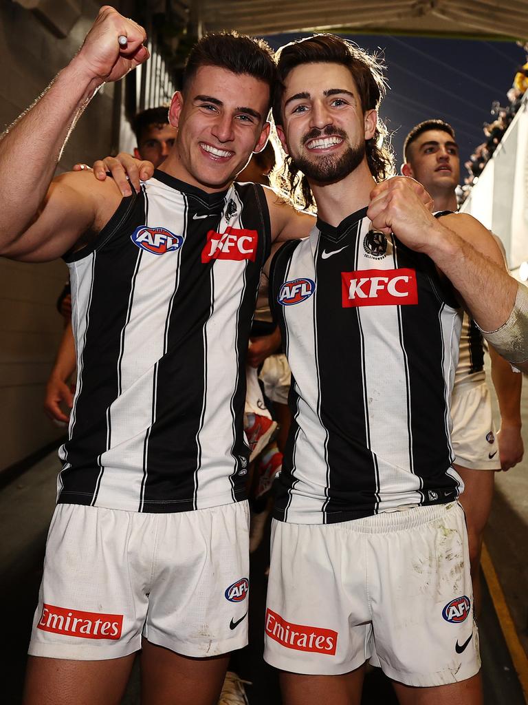 The Daicos brothers have keyed the Pies’ unlikely success in 2022. Picture: Michael Klein