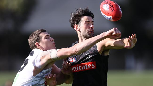 Brodie Grundy found out how costly clangers can be in KFC SuperCoach. Picture: Michael Klein