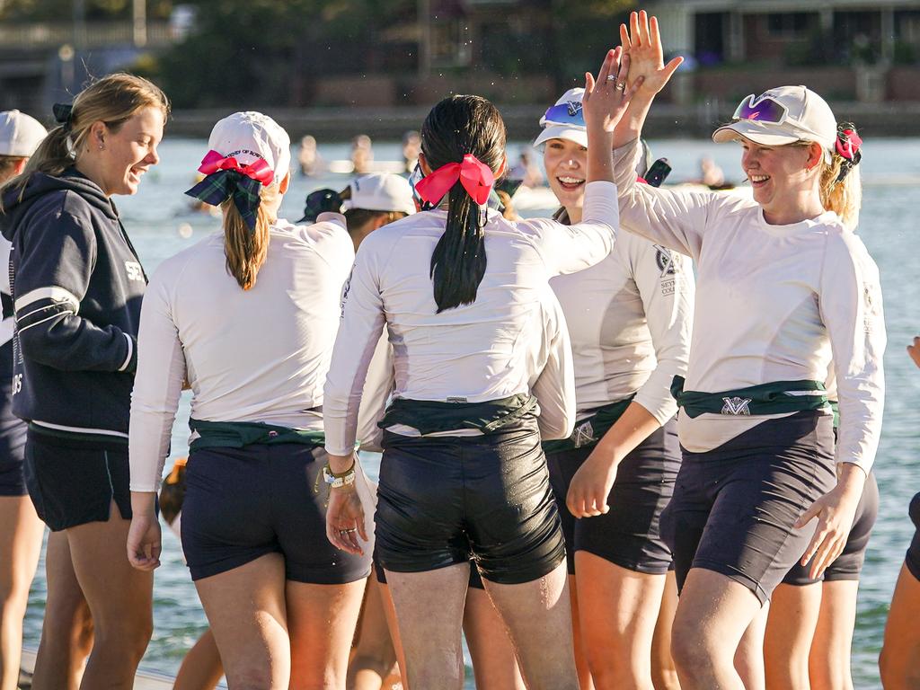 Seymour College girls celebrate. Picture: AAP / Mike Burton